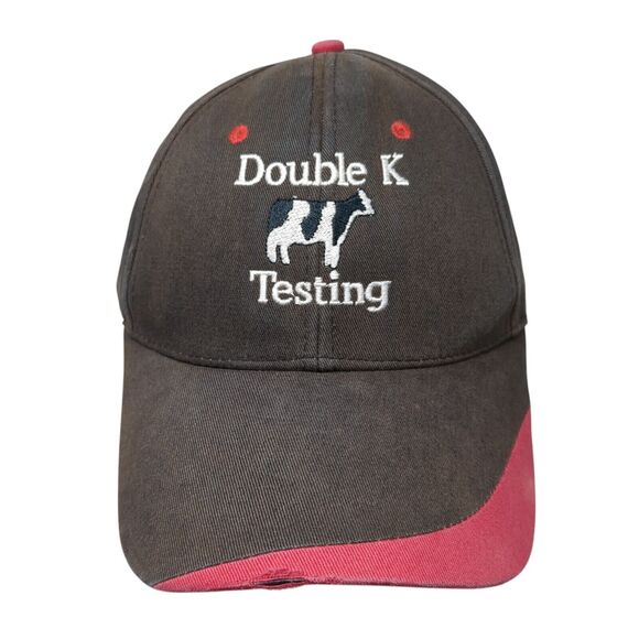 Double K Testing Strapback Hat Black One Size Adjustable Embroidered 6 Panel - Picture 1 of 7
